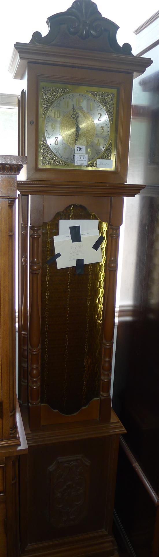 Oak longcase clock(-)